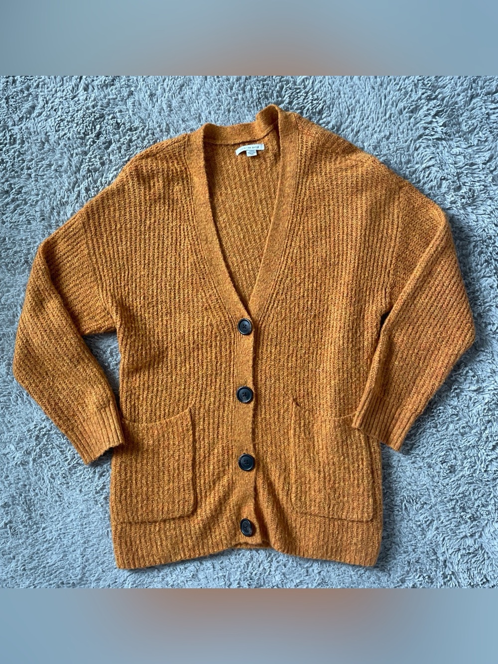 American Eagle Orange Fall Oversized Button Cardigan Grandpa Size Small Women’s